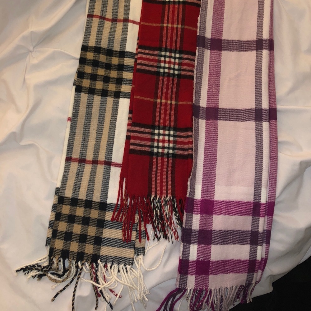 Bundle of Plaid Cashmere Scarfs
